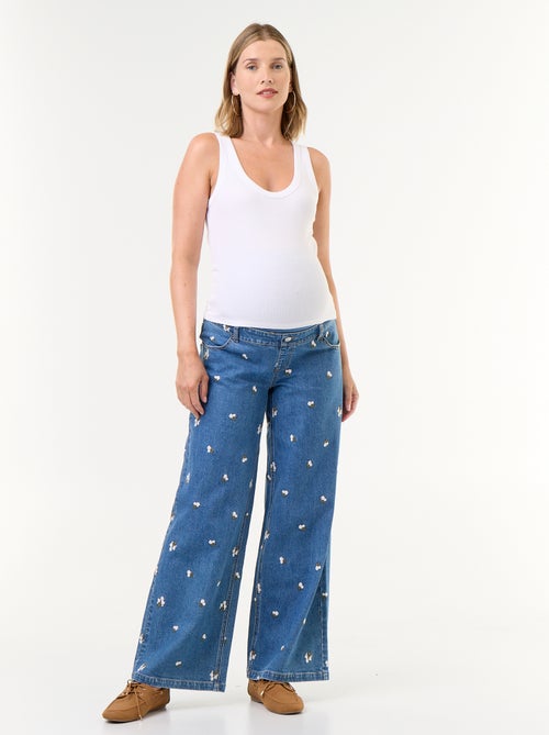 Vaquero ancho de maternidad con estampado - Kiabi Vaquero ancho de maternidad con estampado - Kiabi