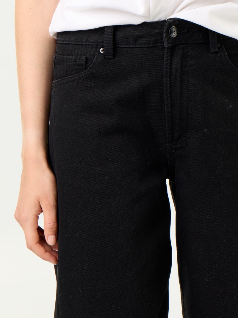 Vaquero ancho de talle alto Negro - Kiabi