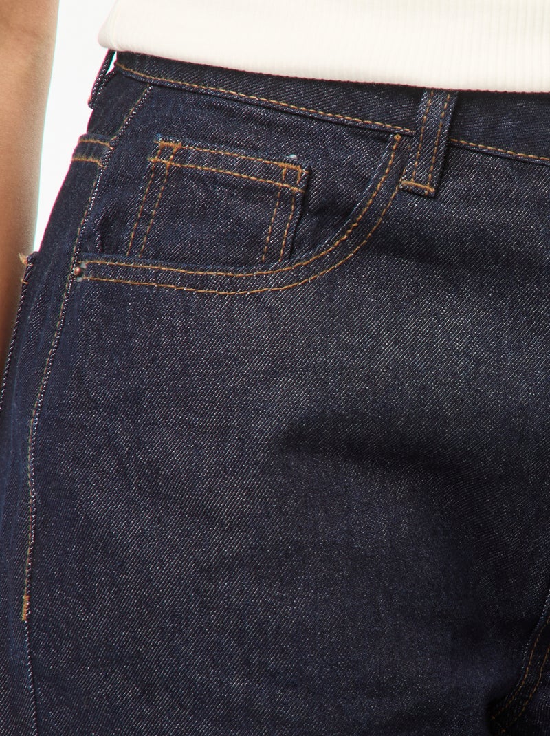 Vaquero ancho de tiro alto 5 bolsillos Azul - Kiabi