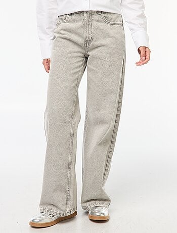 Vaquero ancho de tiro alto 5 bolsillos