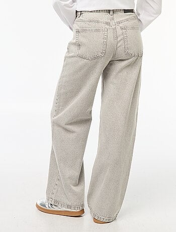 Vaquero ancho de tiro alto 5 bolsillos