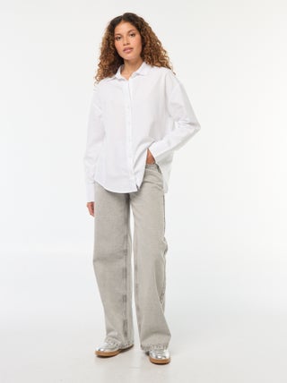 Vaquero ancho de tiro alto 5 bolsillos