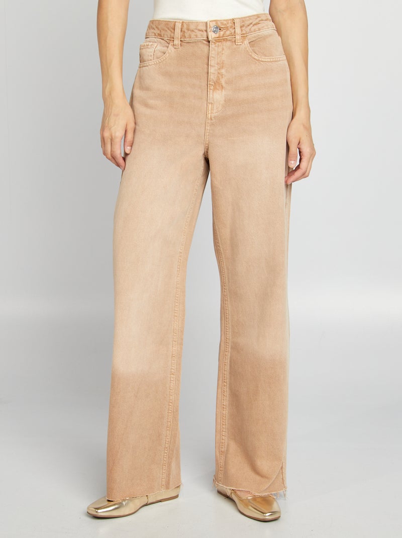 Vaquero ancho de tiro alto BEIGE - Kiabi