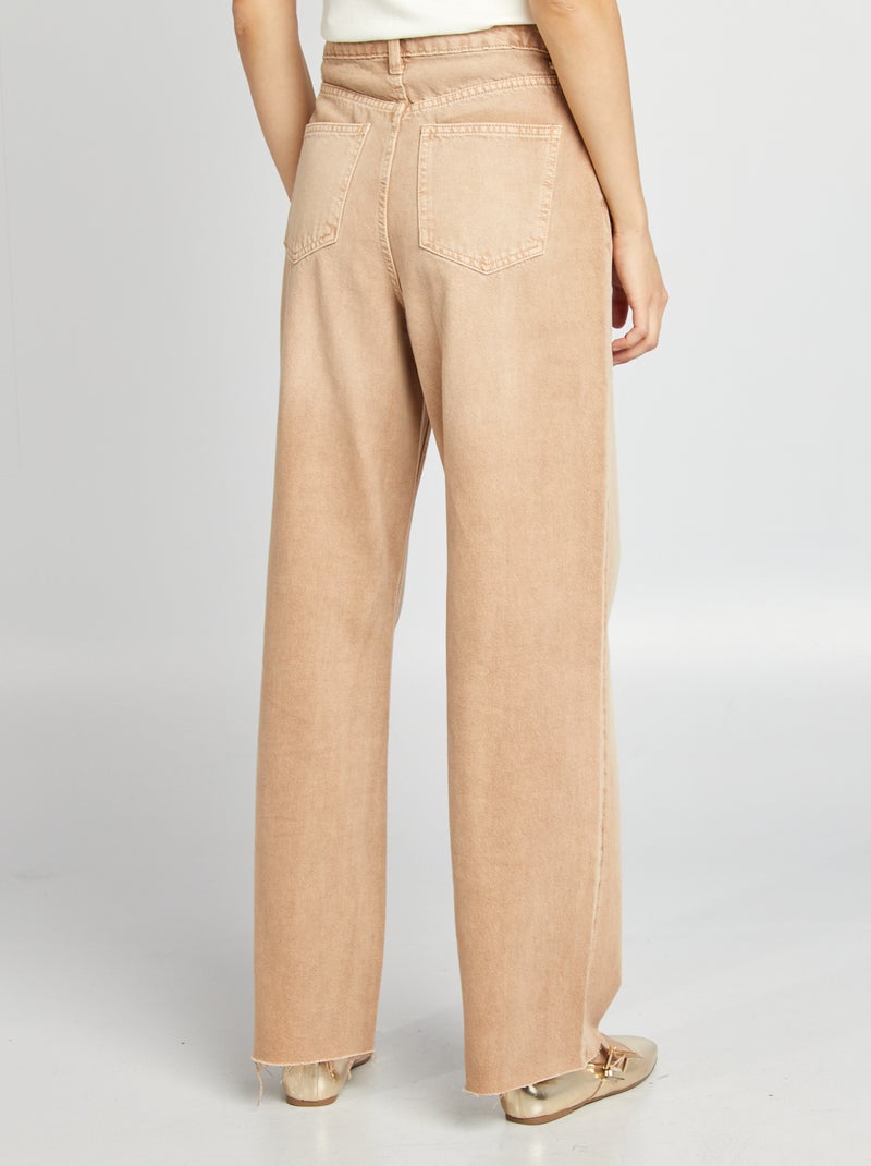 Vaquero ancho de tiro alto BEIGE - Kiabi