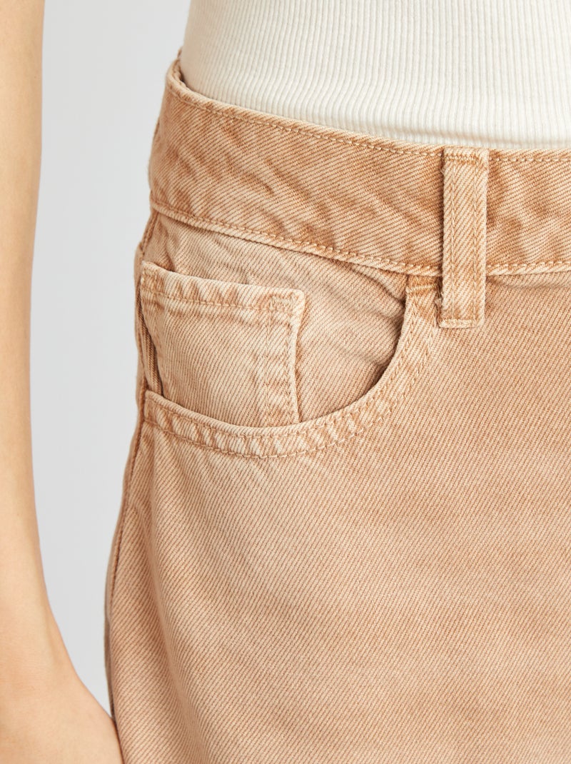 Vaquero ancho de tiro alto BEIGE - Kiabi