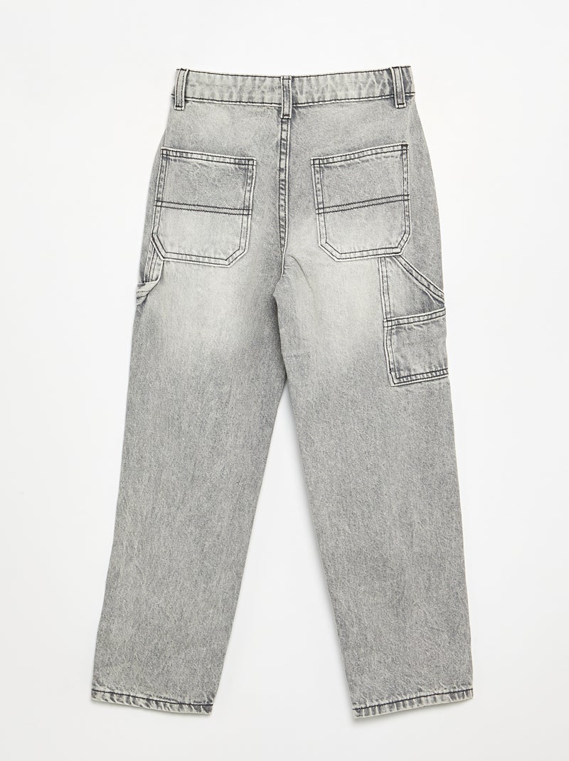 Vaquero ancho estilo carpintero Gris - Kiabi