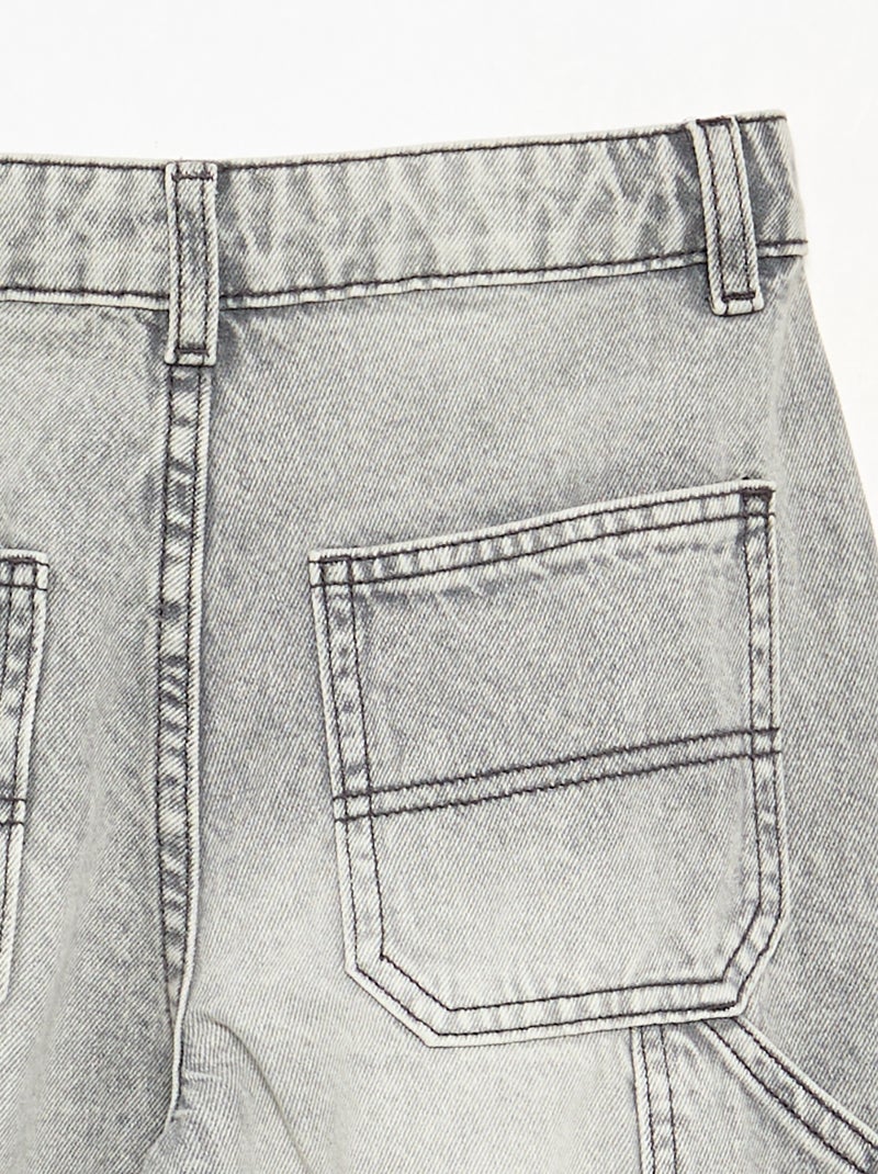 Vaquero ancho estilo carpintero Gris - Kiabi