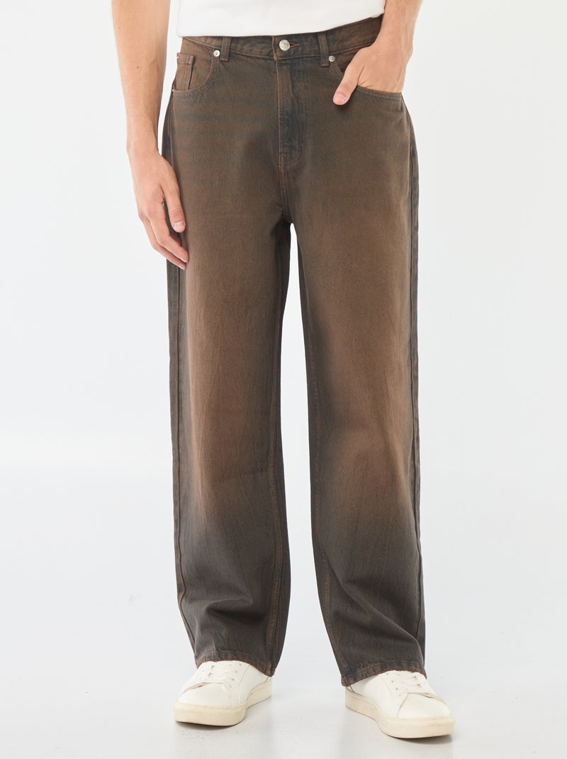 Vaquero ancho tipo baggy con 5 bolsillos Negro - Kiabi