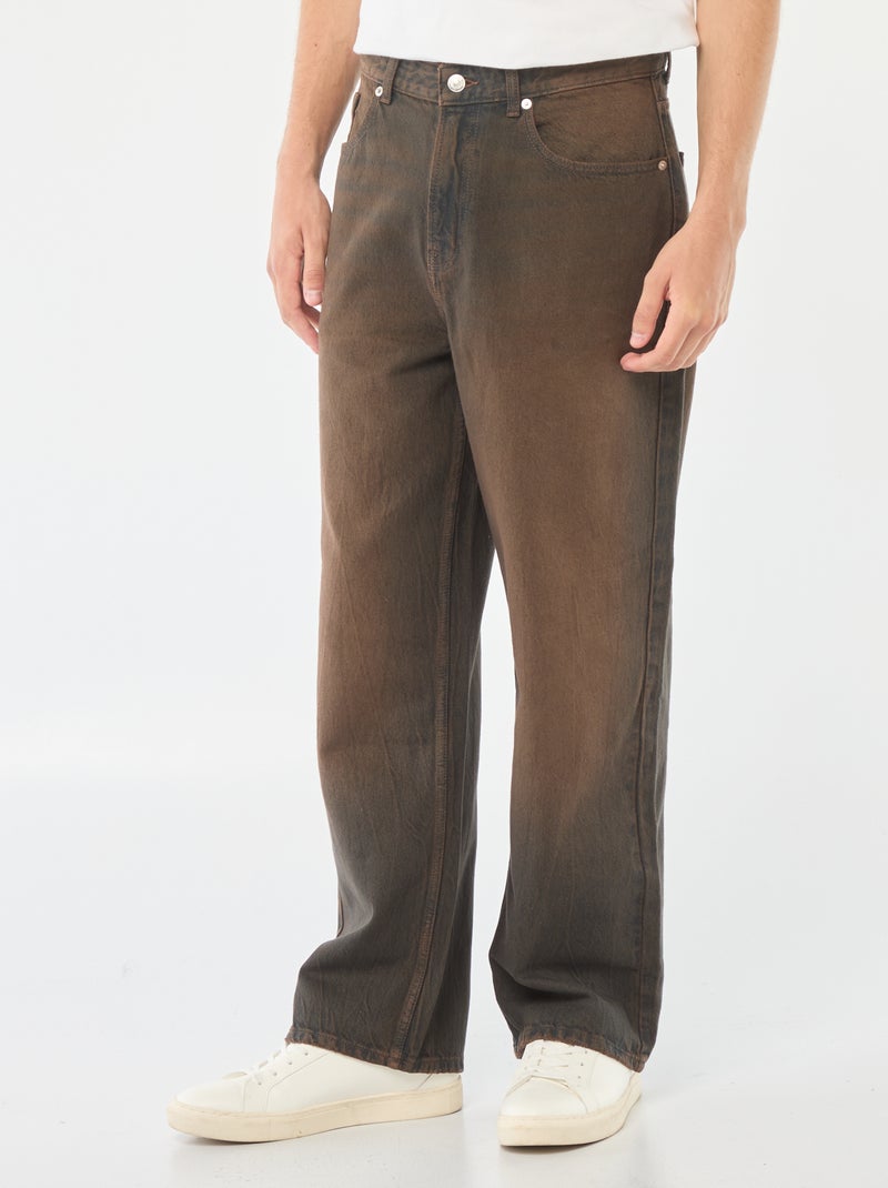 Vaquero ancho tipo baggy con 5 bolsillos Negro - Kiabi