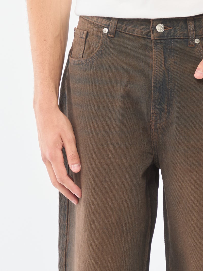 Vaquero ancho tipo baggy con 5 bolsillos Negro - Kiabi