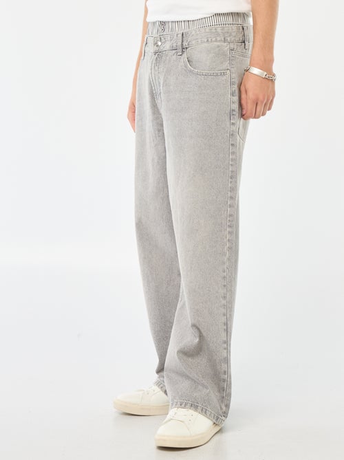 Vaquero ancho tipo baggy con falso calzoncillo integrado en la cintura - Kiabi