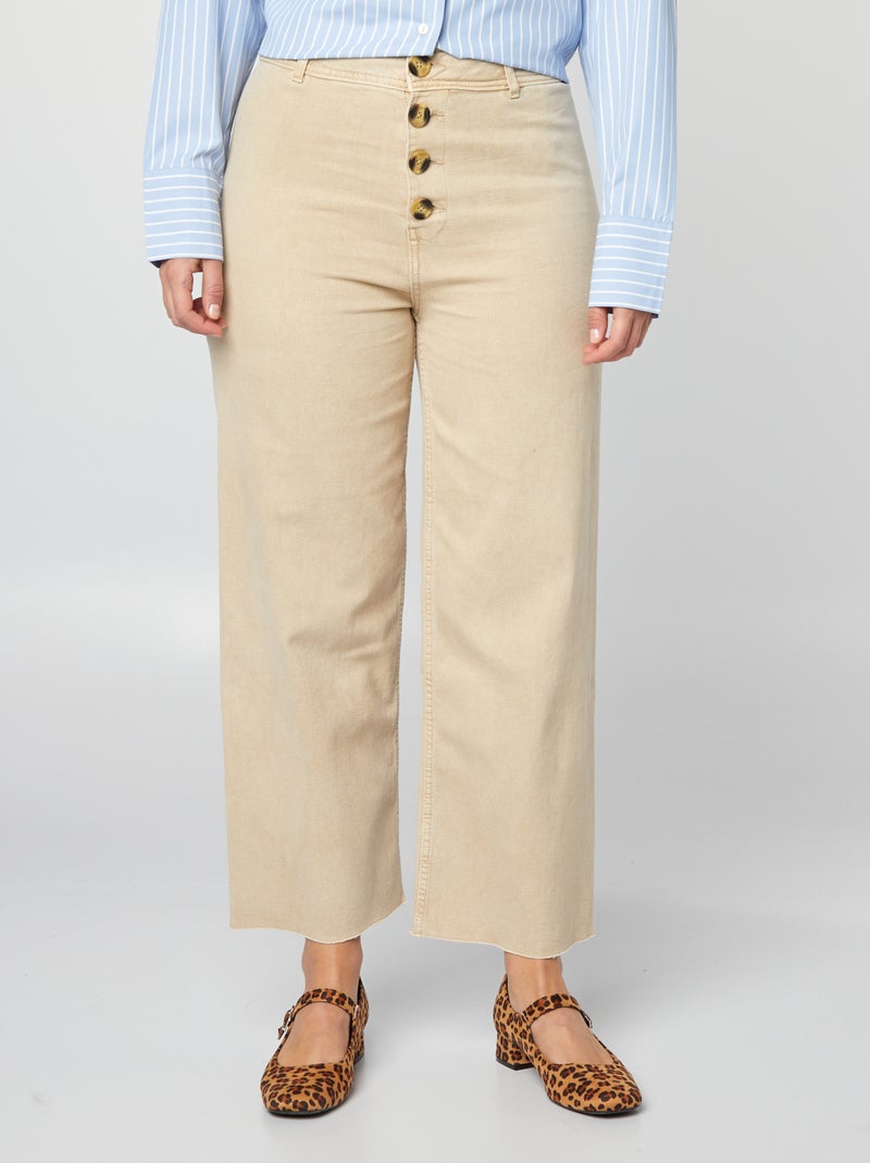 Vaquero ancho wide leg con cierre de botones de fantasía BEIGE - Kiabi