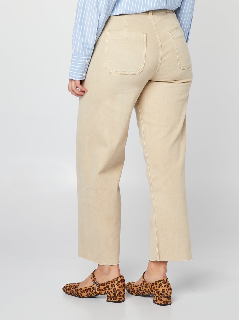 Vaquero ancho wide leg con cierre de botones de fantasía BEIGE - Kiabi