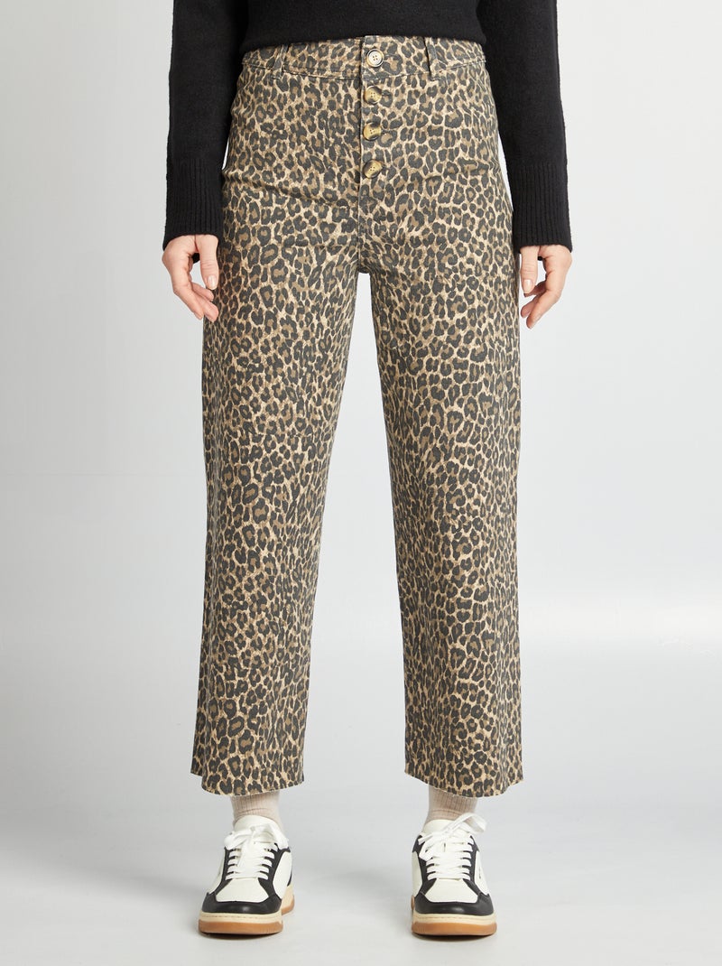 Vaquero ancho wide leg con cierre de botones de fantasía BEIGE - Kiabi