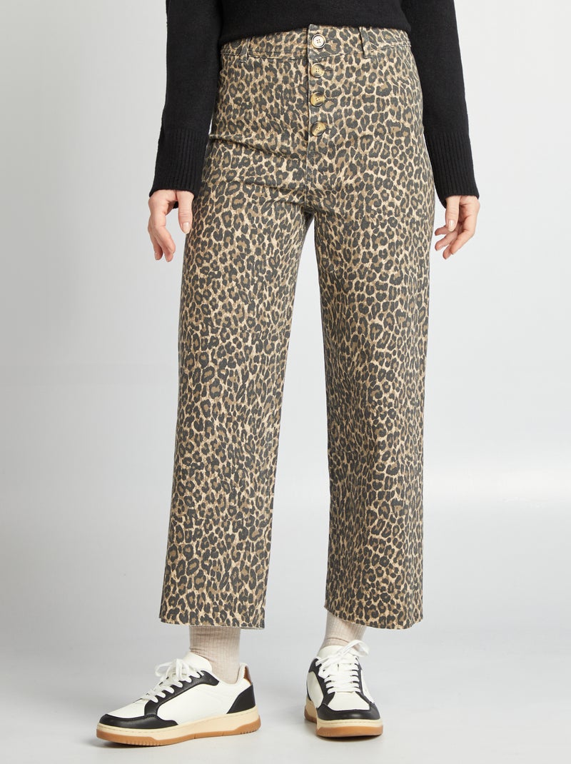 Vaquero ancho wide leg con cierre de botones de fantasía BEIGE - Kiabi