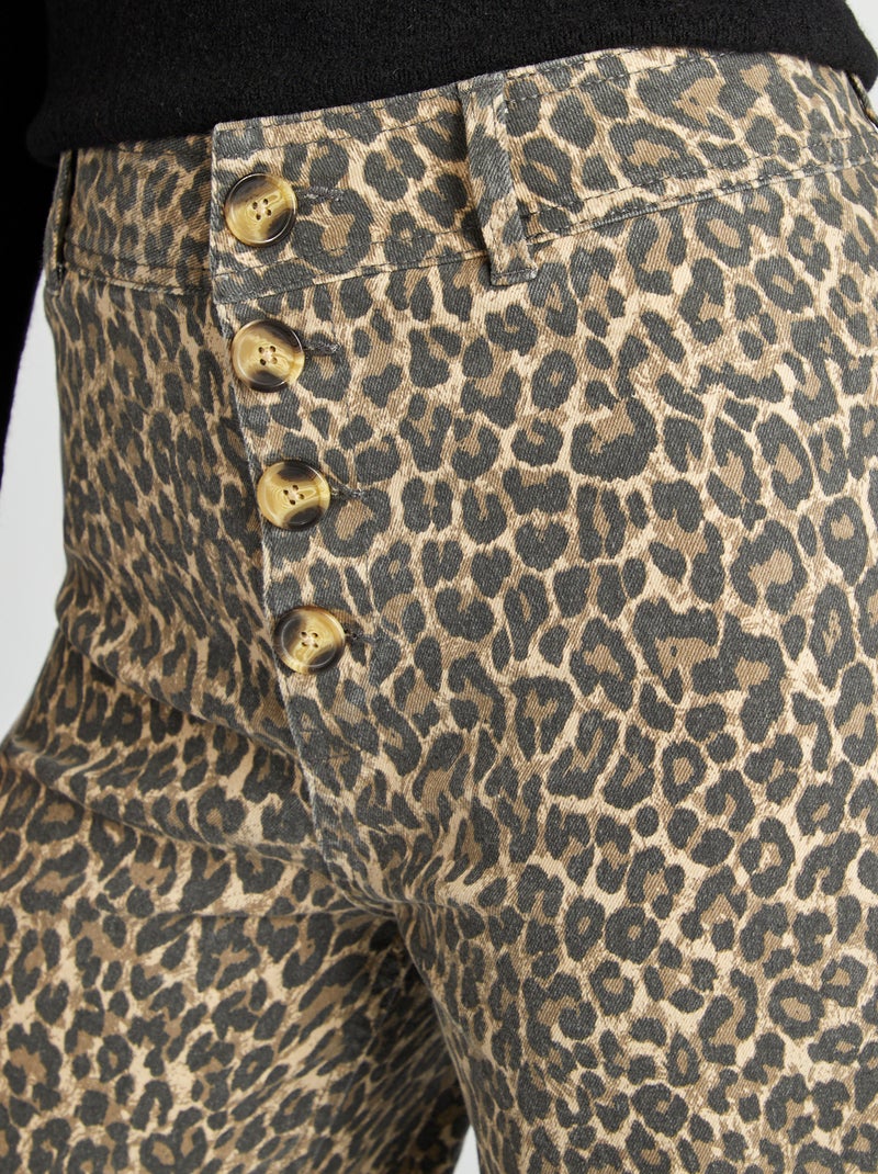 Vaquero ancho wide leg con cierre de botones de fantasía BEIGE - Kiabi