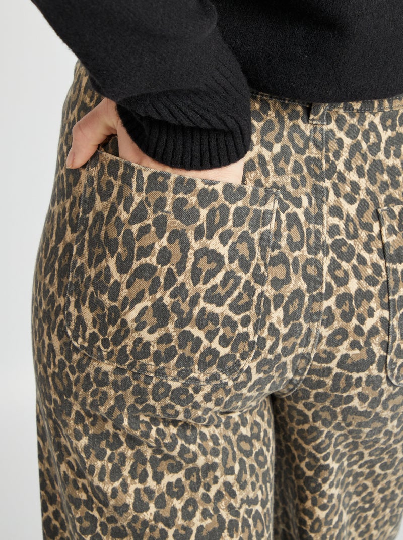 Vaquero ancho wide leg con cierre de botones de fantasía BEIGE - Kiabi