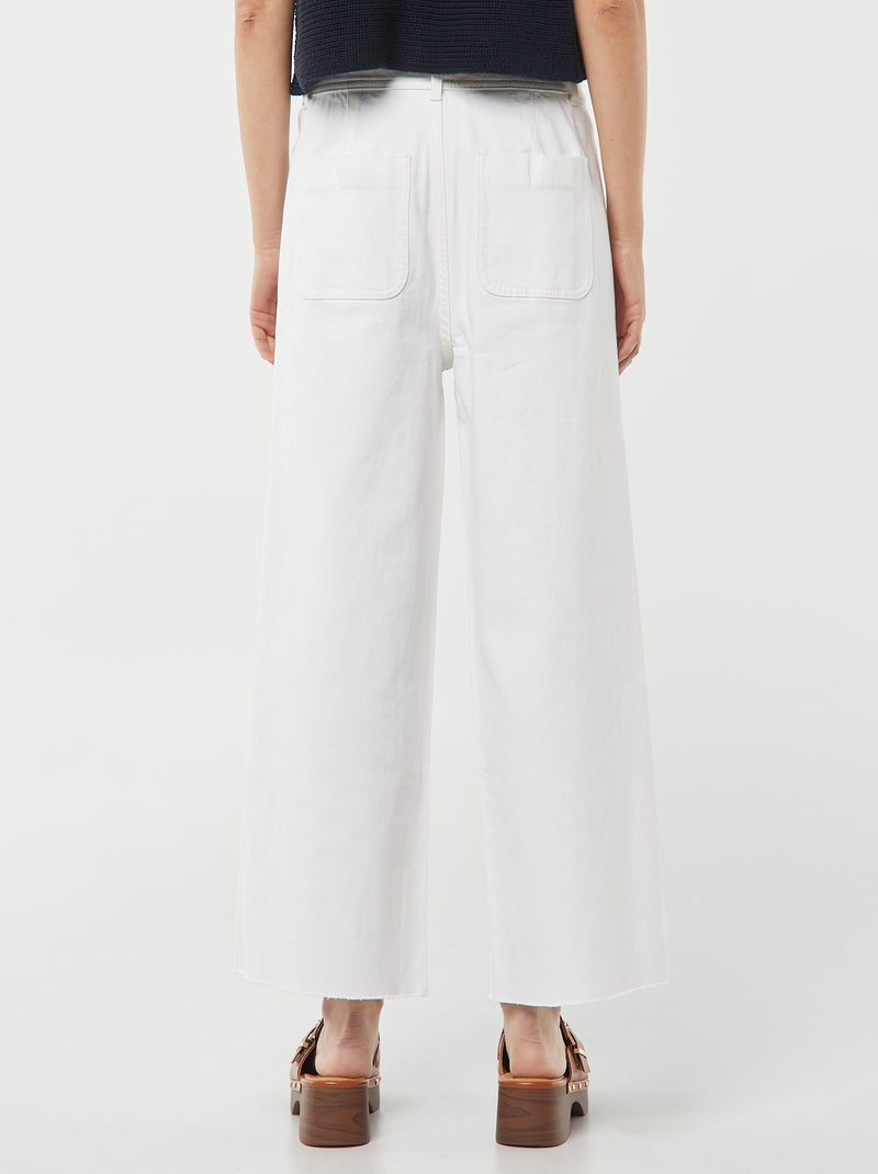 Vaquero ancho wide leg con cierre de botones de fantasía BLANCO - Kiabi