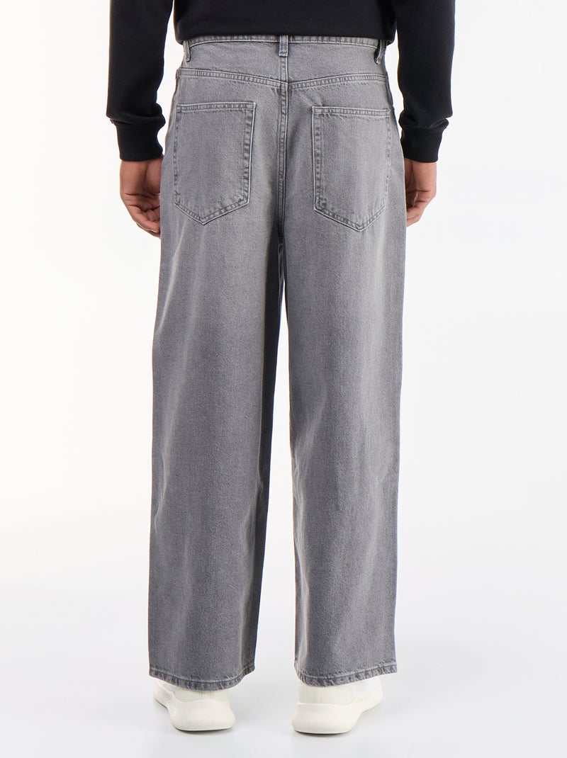Vaquero baggy / corte ancho Gris - Kiabi