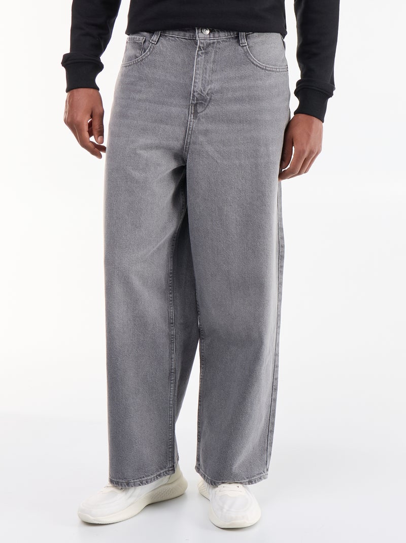 Vaquero baggy / corte ancho Gris - Kiabi