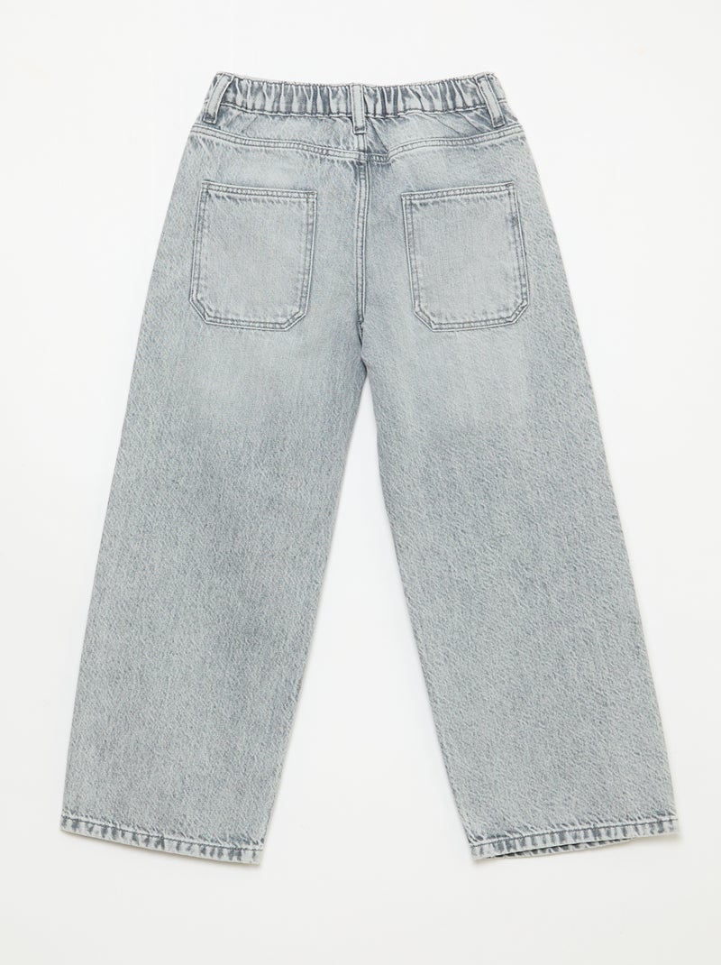 Vaquero baggy liso 5 bolsillos Gris - Kiabi