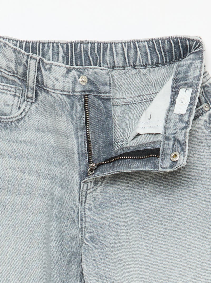 Vaquero baggy liso 5 bolsillos Gris - Kiabi