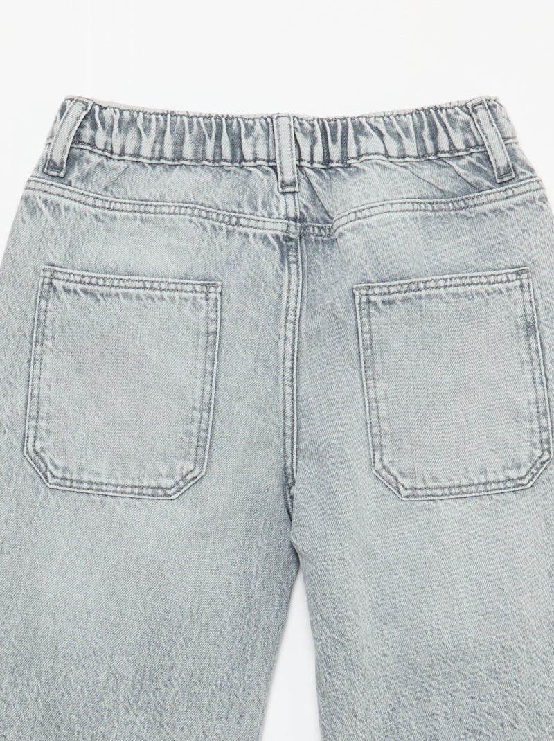 Vaquero baggy liso 5 bolsillos Gris - Kiabi