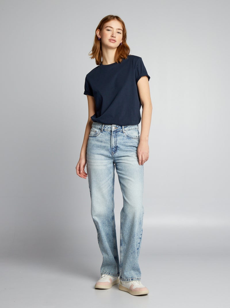 Vaquero baggy talle alto AZUL - Kiabi