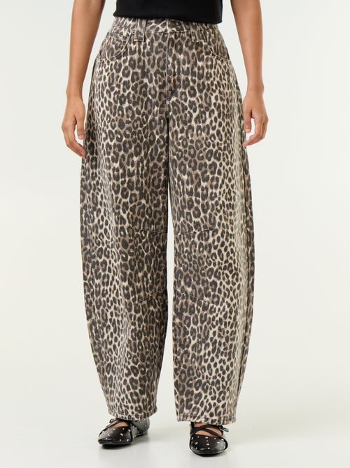 Vaquero barrel con estampado de leopardo - Kiabi
