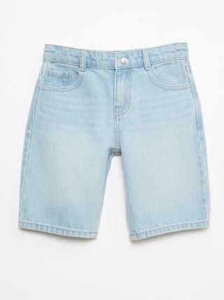 Vaquero bermuda slim fit elástico de algodón