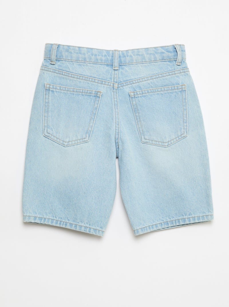 Vaquero bermuda slim fit elástico de algodón Azul cielo - Kiabi