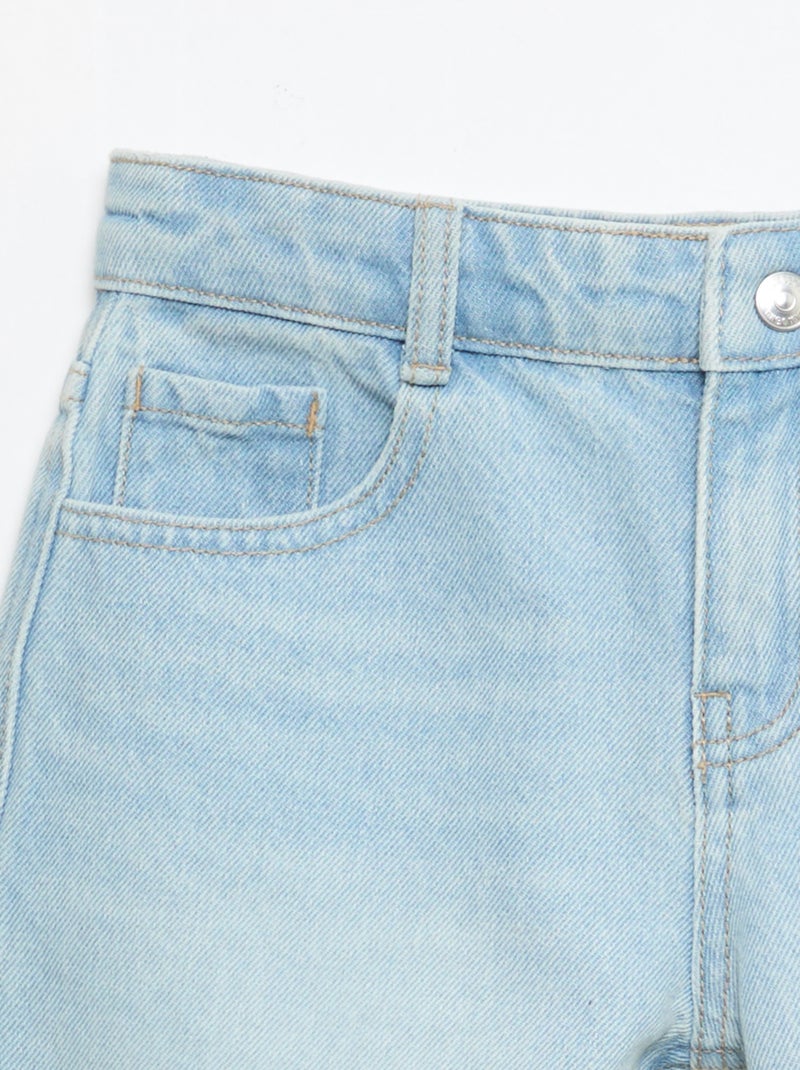 Vaquero bermuda slim fit elástico de algodón Azul cielo - Kiabi