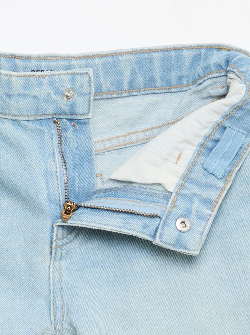 Vaquero bermuda slim fit elástico de algodón Azul cielo - Kiabi