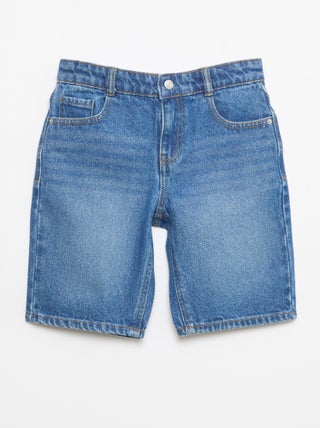 Vaquero bermuda slim fit elástico de algodón