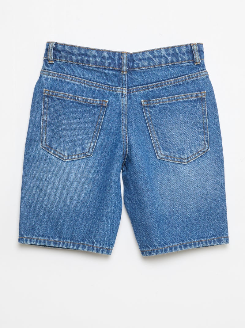 Vaquero bermuda slim fit elástico de algodón Azul - Kiabi