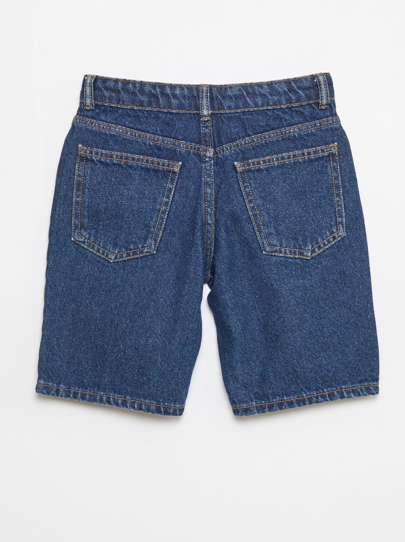 Vaquero bermuda slim fit elástico de algodón Azul oscuro - Kiabi