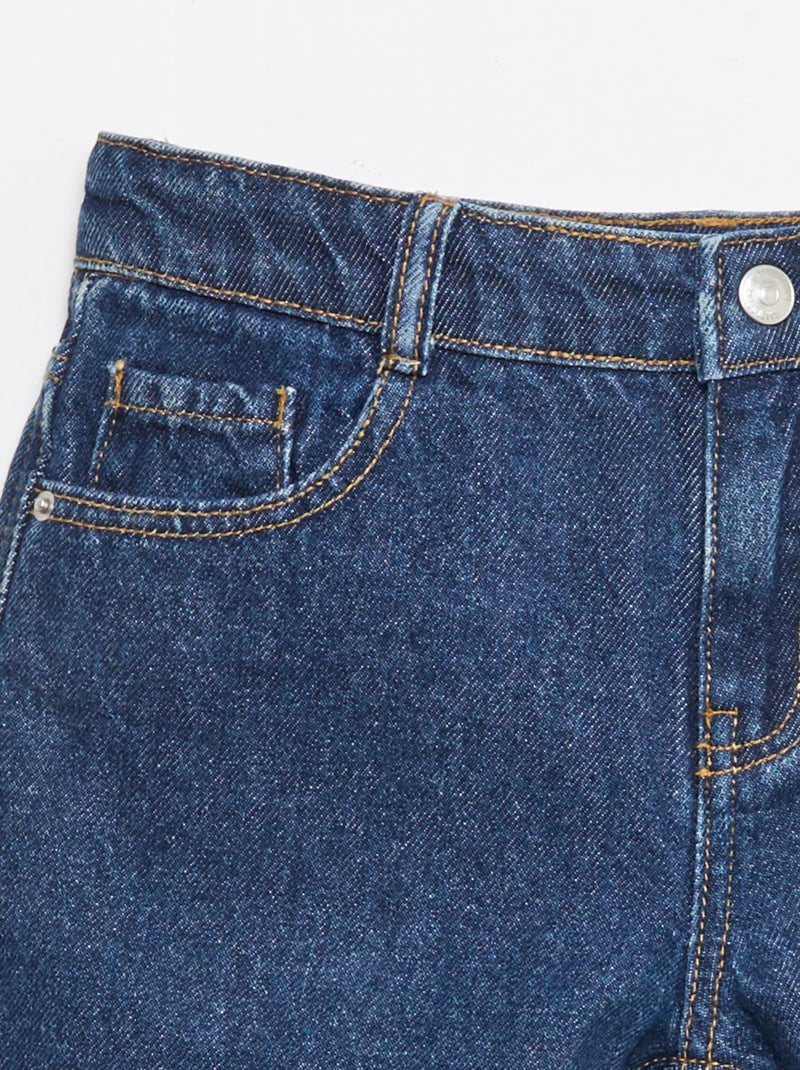 Vaquero bermuda slim fit elástico de algodón Azul oscuro - Kiabi