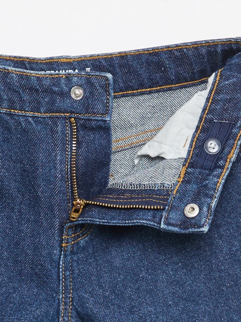 Vaquero bermuda slim fit elástico de algodón Azul oscuro - Kiabi