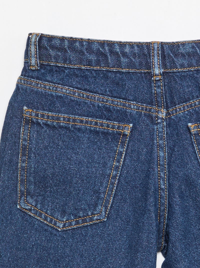 Vaquero bermuda slim fit elástico de algodón Azul oscuro - Kiabi