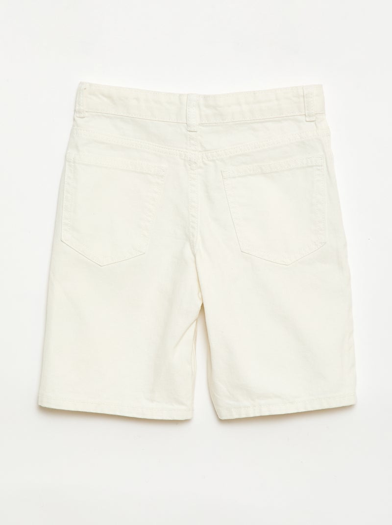 Vaquero bermuda slim fit elástico de algodón Crudo - Kiabi