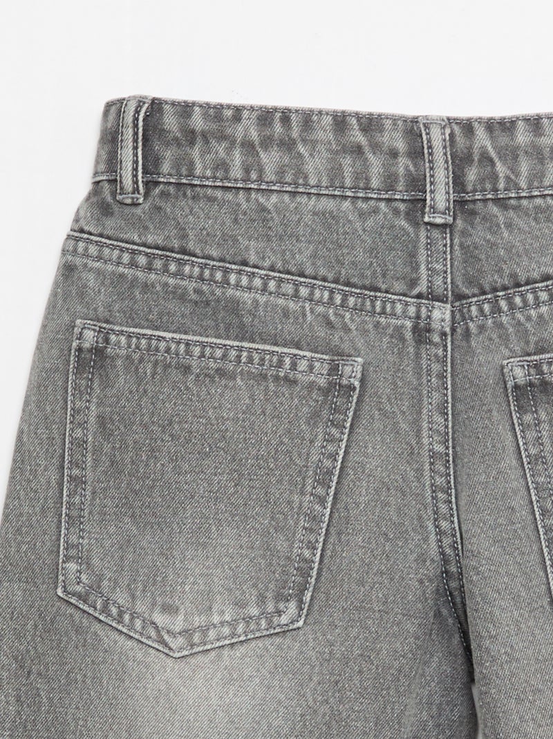 Vaquero bermuda slim fit elástico de algodón Gris - Kiabi