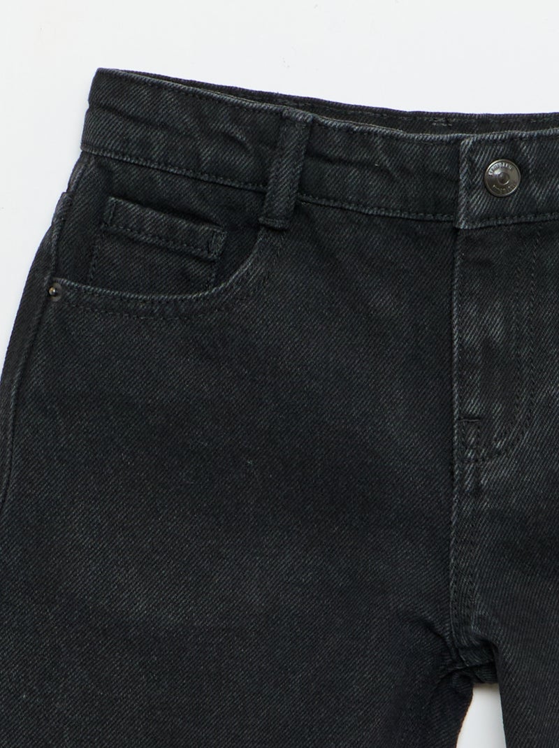 Vaquero bermuda slim fit elástico de algodón Negro - Kiabi