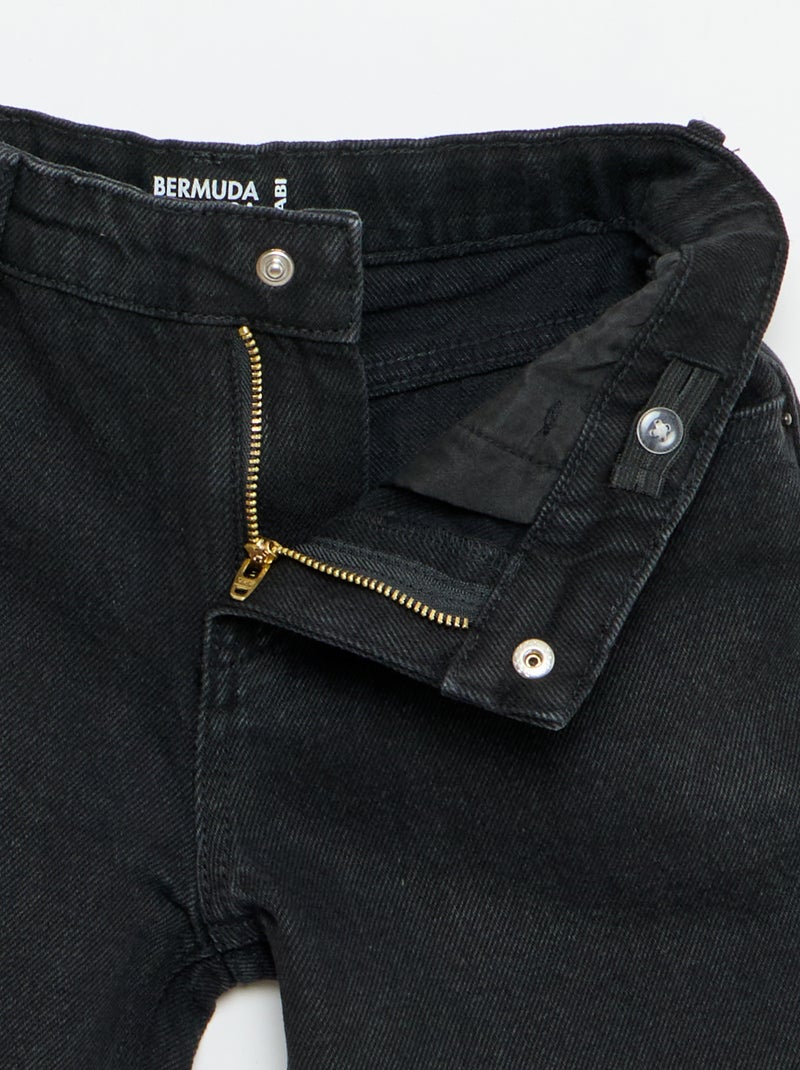 Vaquero bermuda slim fit elástico de algodón Negro - Kiabi