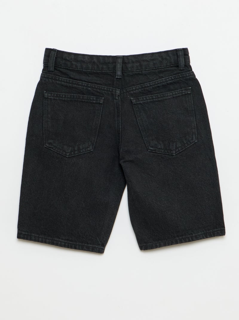 Vaquero bermuda slim fit elástico de algodón Negro - Kiabi