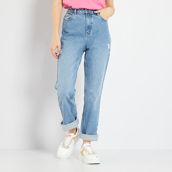 Vaquero bootcut destroy Mujer talla 34 a 48 - AZUL - Kiabi - 18,00€