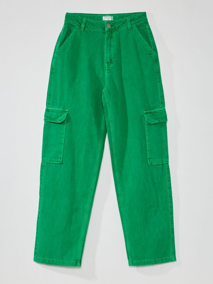 Vaquero cargo flare VERDE Kiabi 22.00€