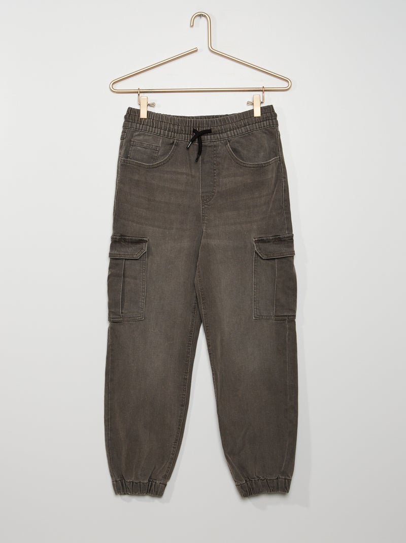 Vaquero carrot con cintura elástica GRIS - Kiabi