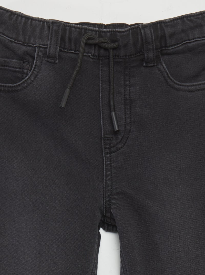 Vaquero con cintura elástica con cordones GRIS - Kiabi