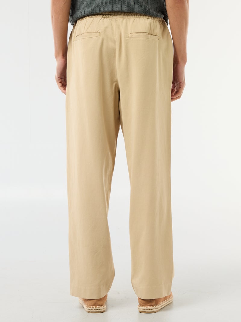 Vaquero con cinturón elástico Beige - Kiabi
