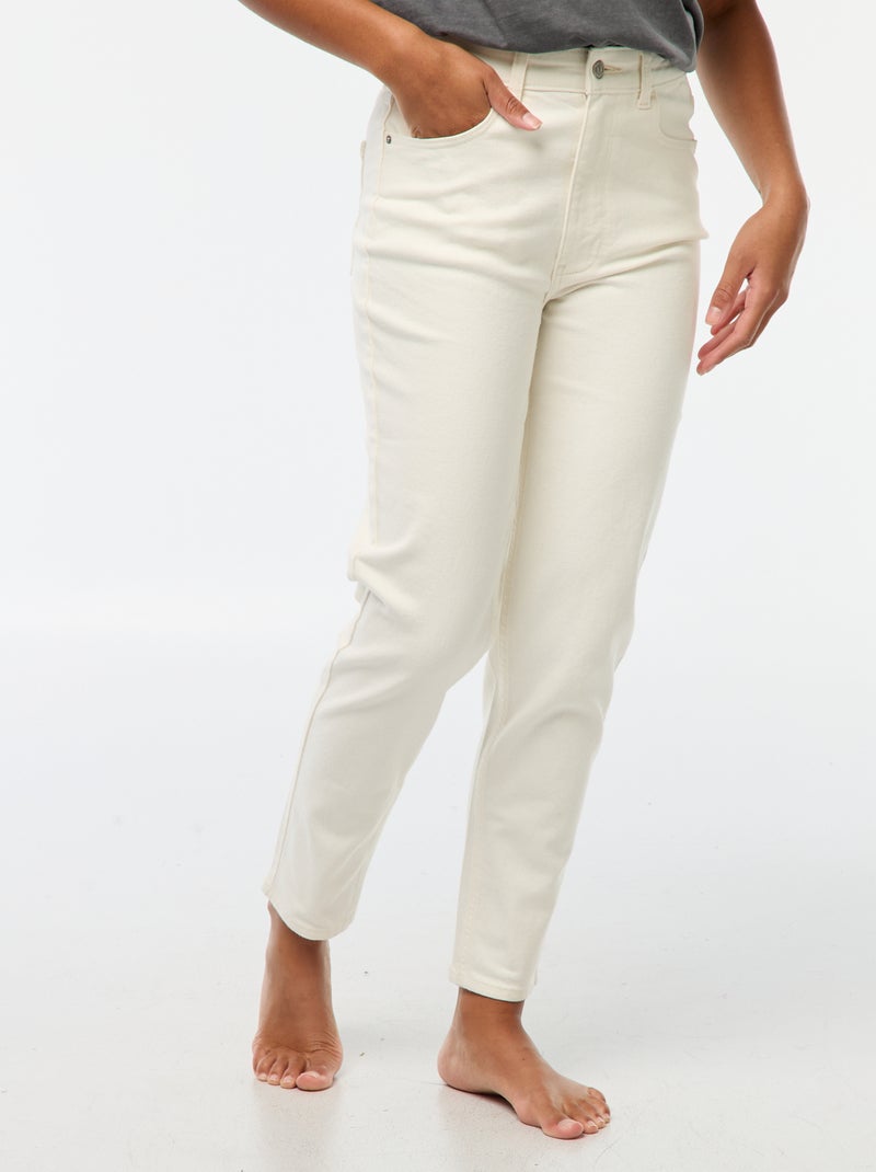 Vaquero con corte mom - L28 Blanco - Kiabi